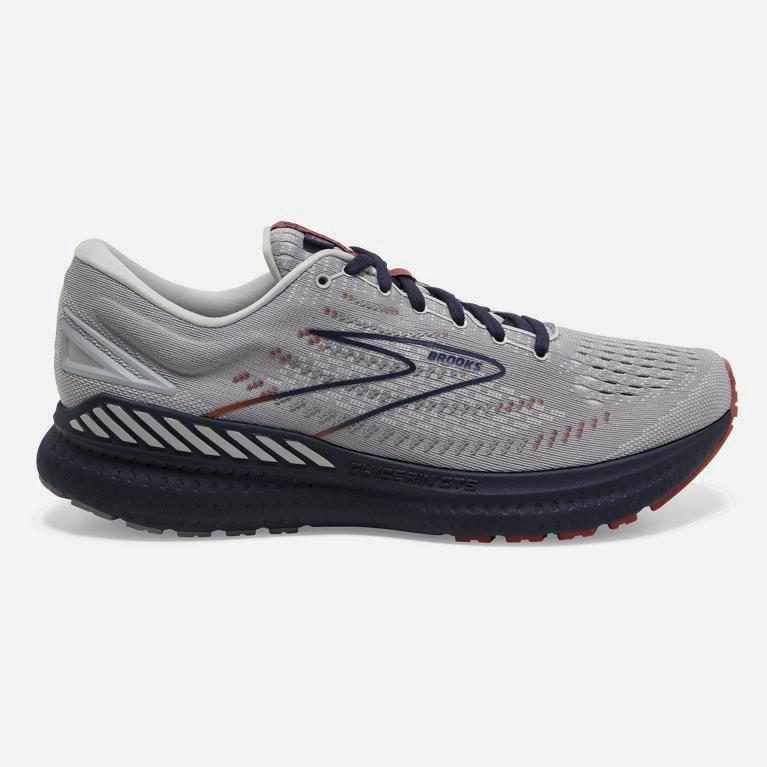 Brooks Glycerin Gts 19 Mens Max Cushion Road Running Shoes - Grey/Alloy/Peacoat - Philippines (39157